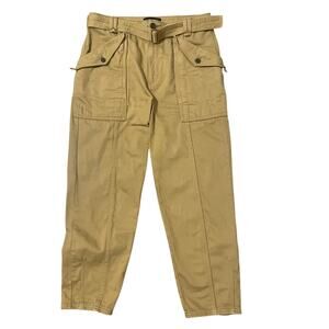 Banana Republic Womens Utility Pants Whiskey Lou Trapunto Belt Cargo sz 8 Tan